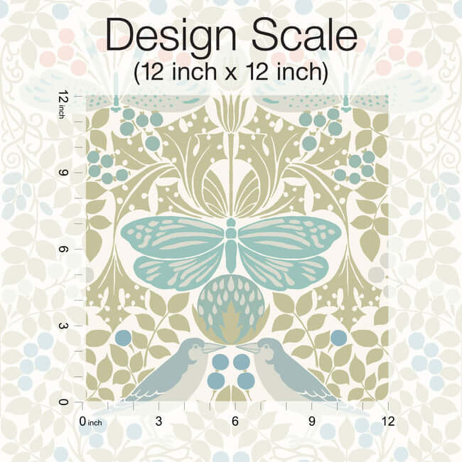 butterly-garden-green-blue-wallpaper-york-wallcoverings-ac9164 - York Wallcoverings Wallpaper