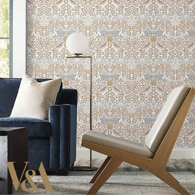 butterfly-garden-white-wallpaper-york-wallcoverings-ac9163 - York Wallpaper Wallpaper