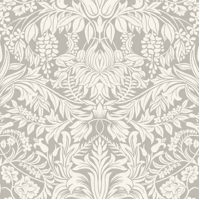 Lockwood Damask Grey Wallpaper - York Wallcoverings - AC9195 - York Wallcoverings Wallpaper