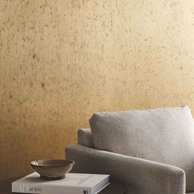 Burnished Patina Beige Metallic Wallpaper - York Wallcoverings - AC9214