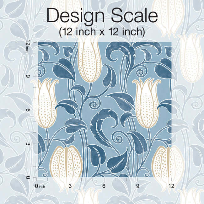 canterbury-bells-wallpaper-blues-york-wallcoverings-ac9205 - York Wallcoverings Wallpaper