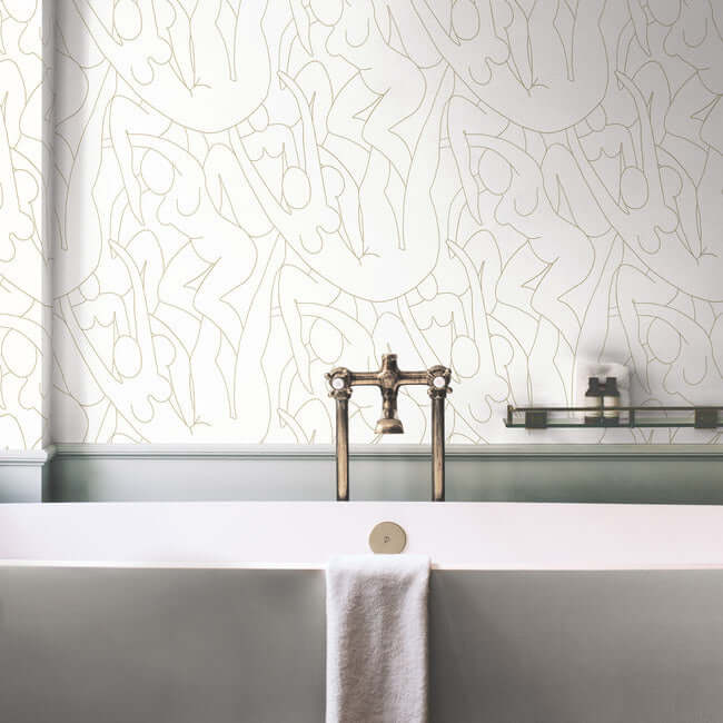 head-over-heels-gold-metallic-peel-stick-wallpaper-york-wallcoverings-psw1257rl - York Wallpaper Wallpaper