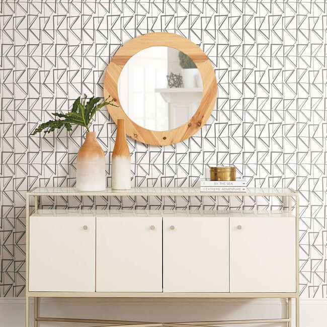 Love Triangles Grey Peel & Stick Wallpaper - York Wallcoverings - PSW1252RL