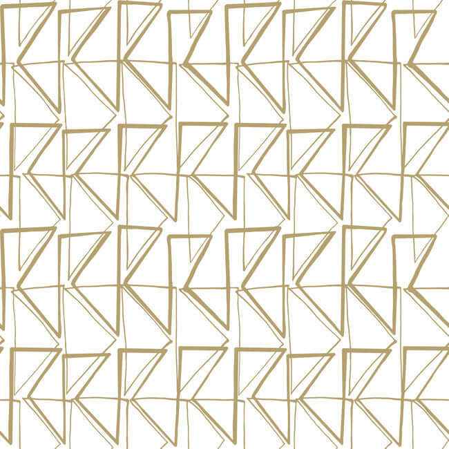 Love Triangles Gold Metallic Peel & Stick Wallpaper - York Wallcoverings - PSW1255RL