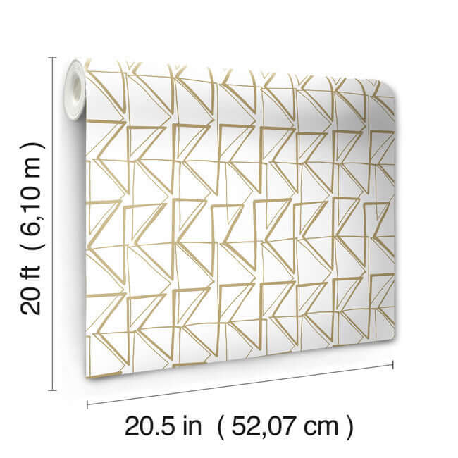 love-triangles-gold-metallic-peel-stick-wallpaper-york-wallcoverings-psw1255rl - York Wallpaper Wallpaper