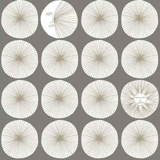 Soho Starburst Grey Peel & Stick Wallpaper - York Wallcoverings - PSW1217RL