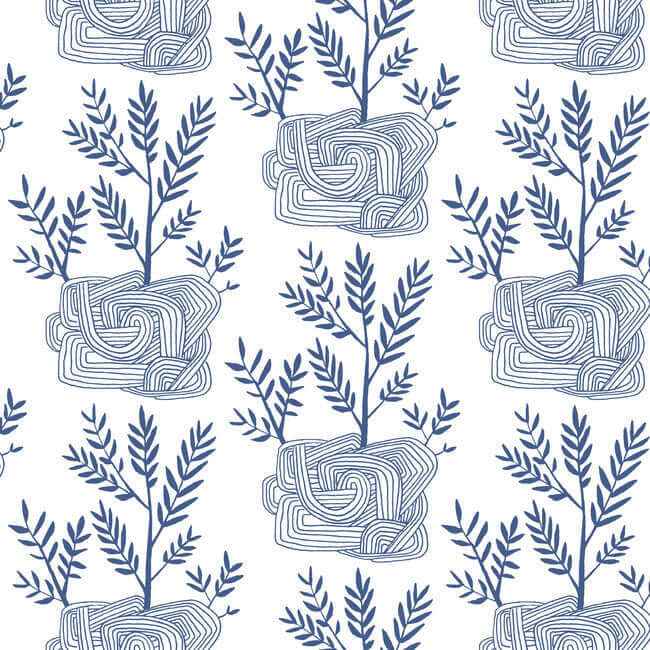 Seedlings Blue Peel & Stick Wallpaper - York Wallcoverings - PSW1228RL