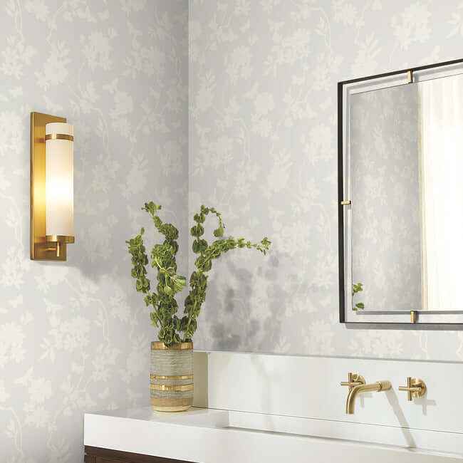 Flutter Vine White Wallpaper - York Wallcoverings - DT5024 - York Wallcoverings Wallpaper