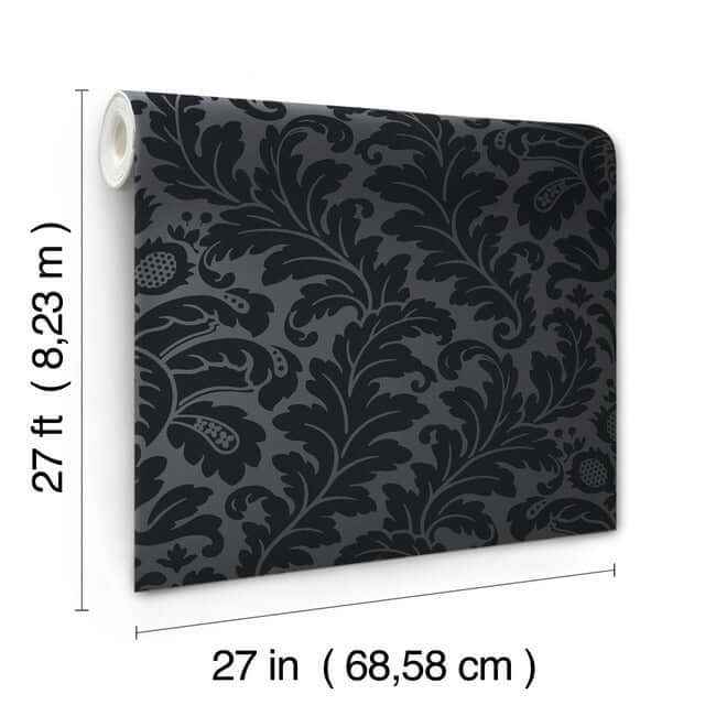 Modern Romance Black Wallpaper - York Wallcoverings - DT5044 - York Wallcoverings Wallpaper