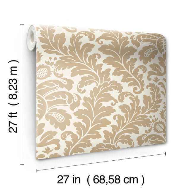 Modern Romance Gold Metallic Wallpaper - York Wallcoverings - DT5045 - York Wallcoverings Wallpaper