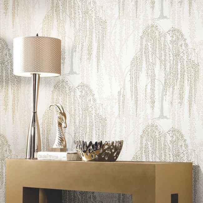 Willow Glow Neutral Wallpaper - York Wallcoverings - DT5061