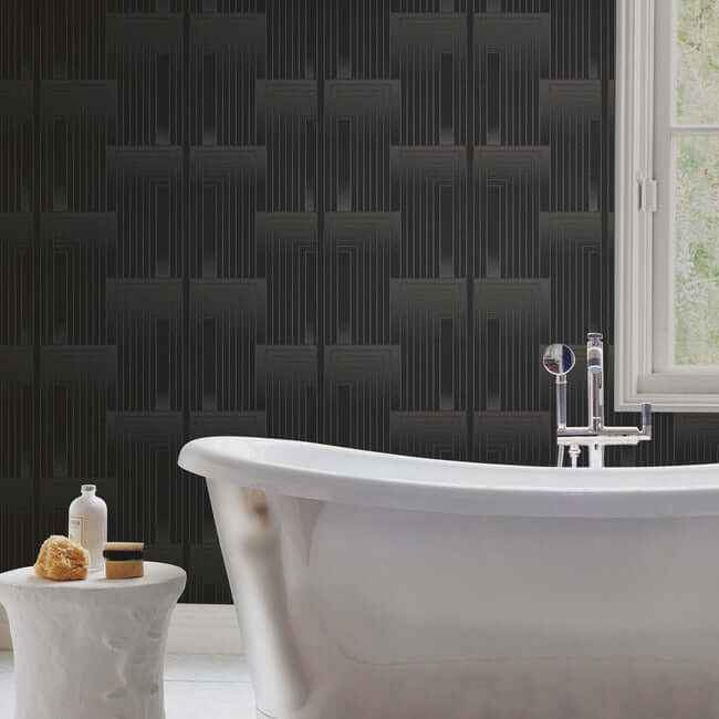 Vanishing Black & Copper Wallpaper - York Wallcoverings - DT5072