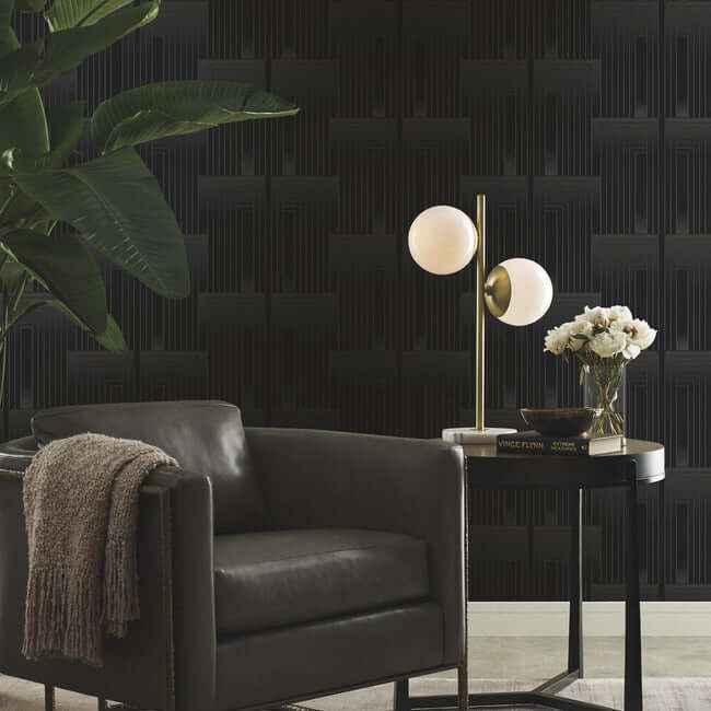 Vanishing Black & Copper Wallpaper - York Wallcoverings - DT5072 - York Wallcoverings Wallpaper