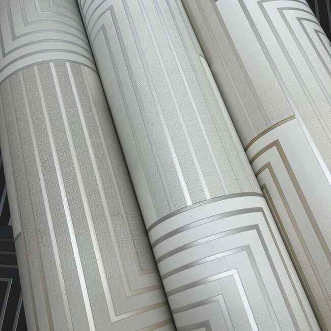 Vanishing Dusty Blue & Silver Wallpaper - York Wallcoverings - DT5074 - York Wallcoverings Wallpaper
