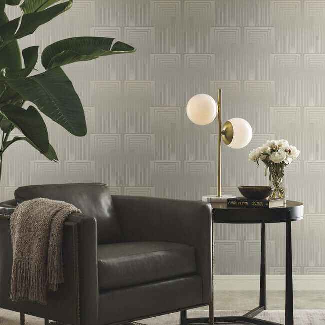 Vanishing Taupe & Pearl Wallpaper - York Wallcoverings - DT5071 - York Wallcoverings Wallpaper