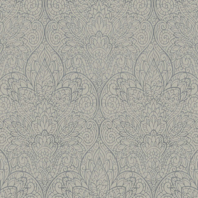 paradise-dark-taupe-silver-wallpaper-york-wallcoverings-dt5012 - York Wallcoverings Wallpaper