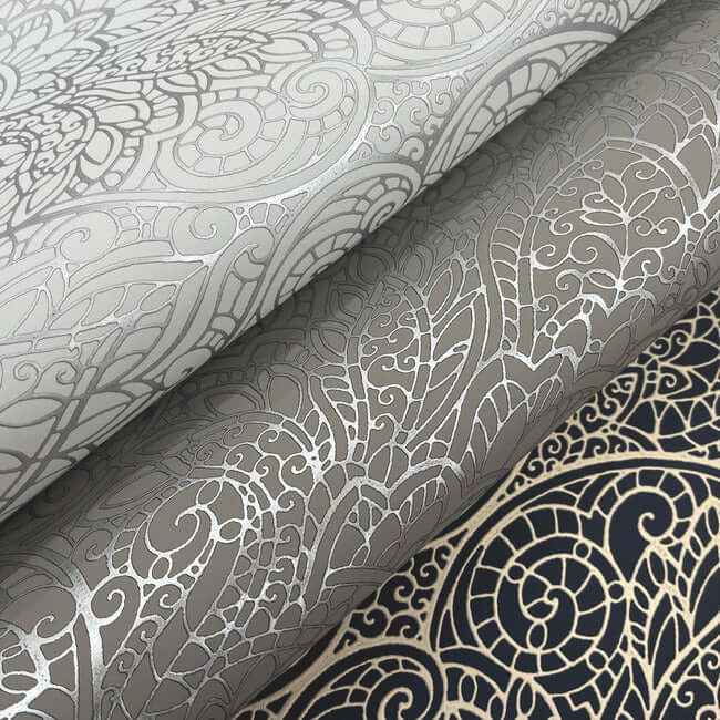 Paradise Navy & Gold Wallpaper - York Wallcoverings - DT5013 - York Wallcoverings Wallpaper