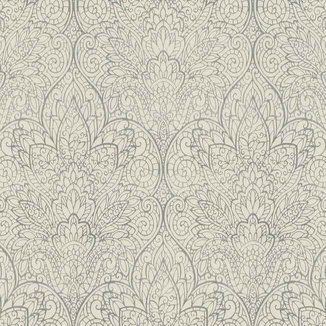 Paradise Grey Metallic Wallpaper - York Wallcoverings - CD4011