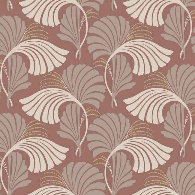 Dancing Leaves Tan Wallpaper - York Wallcoverings - DT5131