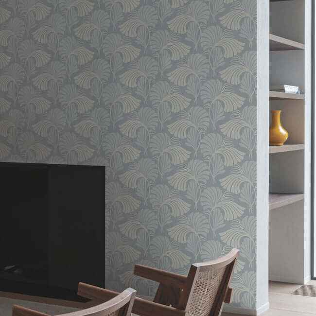 Dancing Leaves Light Blue Wallpaper - York Wallcoverings - DT5132 - York Wallcoverings Wallpaper