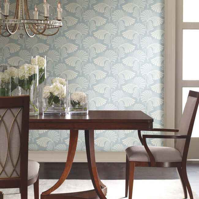 Dancing Leaves Light Blue Wallpaper - York Wallcoverings - DT5132 - York Wallcoverings Wallpaper