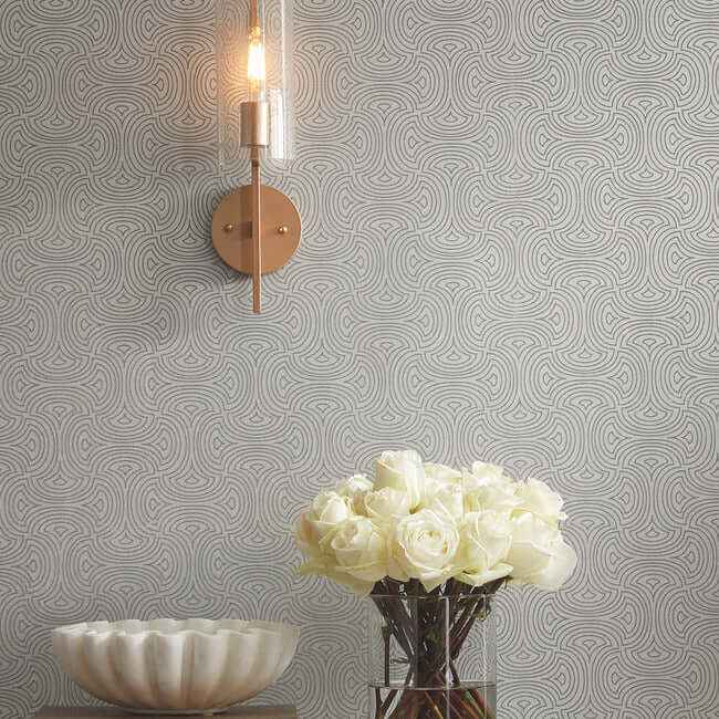 Hourglass Silver Wallpaper - York Wallcoverings - DT5144 - York Wallcoverings Wallpaper