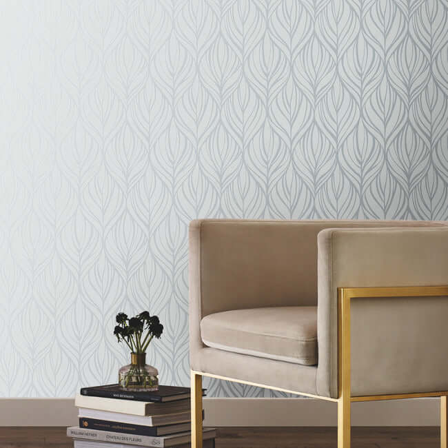palma-blue-silver-wallpaper-york-wallcoverings-dt5083 - York Wallpaper Wallpaper