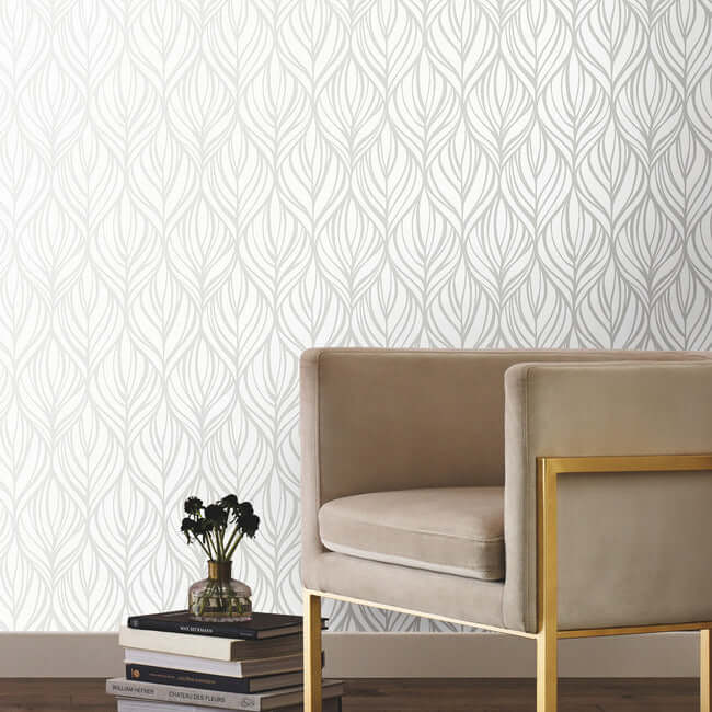 palma-white-silver-wallpaper-york-wallcoverings-dt5084 - York Wallpaper Wallpaper