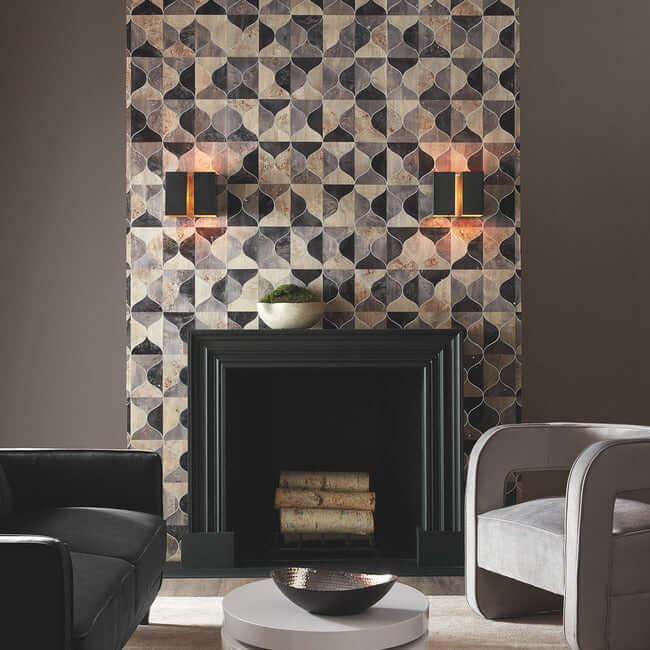 burlwood-ogee-black-taupe-wallpaper-york-wallcoverings-dt5001 - York Wallpaper Wallpaper