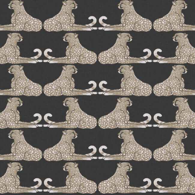 Reclining Cheetahs Black Peel & Stick Wallpaper - York Wallcoverings - PSW1355RL