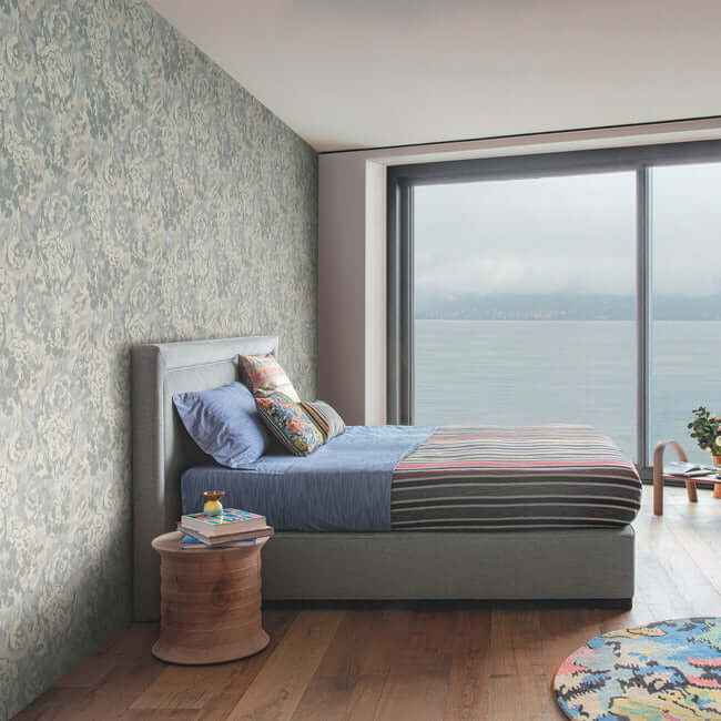 Flower Pot Grey Wallpaper - York Wallcoverings - MI10303 - York Wallcoverings Wallpaper