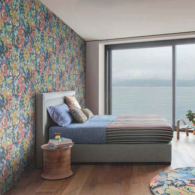 Flower Pot Blue Wallpaper - York Wallcoverings - MI10300 - York Wallcoverings Wallpaper