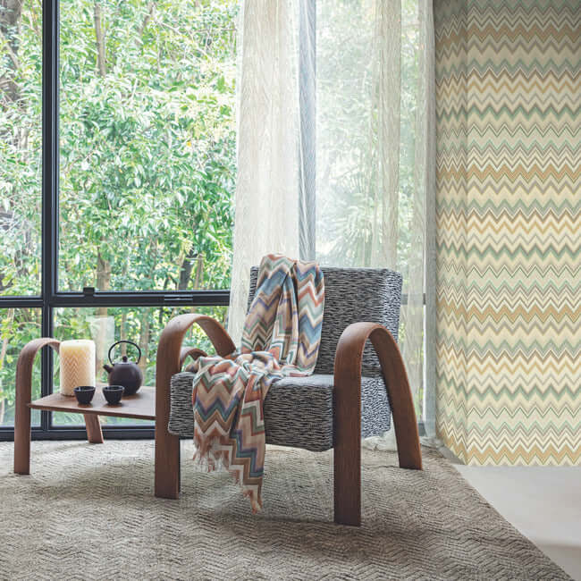 happy-zigzag-green-wallpaper-york-wallcoverings-mi10333 - York Wallpaper Wallpaper