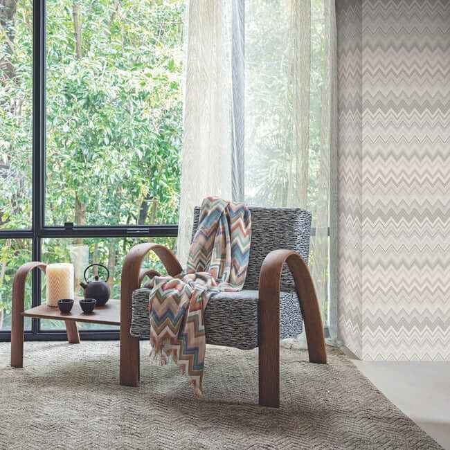 Happy Zigzag Grey Wallpaper - York Wallcoverings - MI10331 - York Wallcoverings Wallpaper