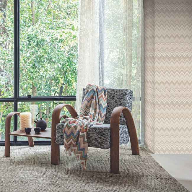 Happy Zigzag Neutral Wallpaper - York Wallcoverings - MI10334 - York Wallcoverings Wallpaper