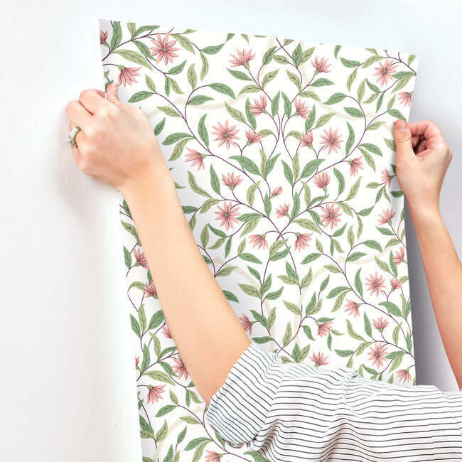 jasmine-coral-wallpaper-york-wallcoverings-go8252 - York Wallcoverings Wallpaper