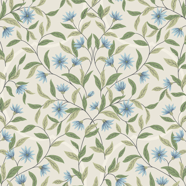 jasmine-wallpaper-cornflower-york-wallcoverings-go8255 - York Wallcoverings Wallpaper