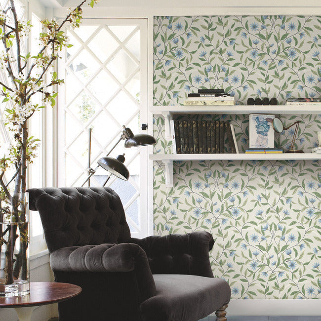 jasmine-wallpaper-cornflower-york-wallcoverings-go8255 - York Wallcoverings Wallpaper