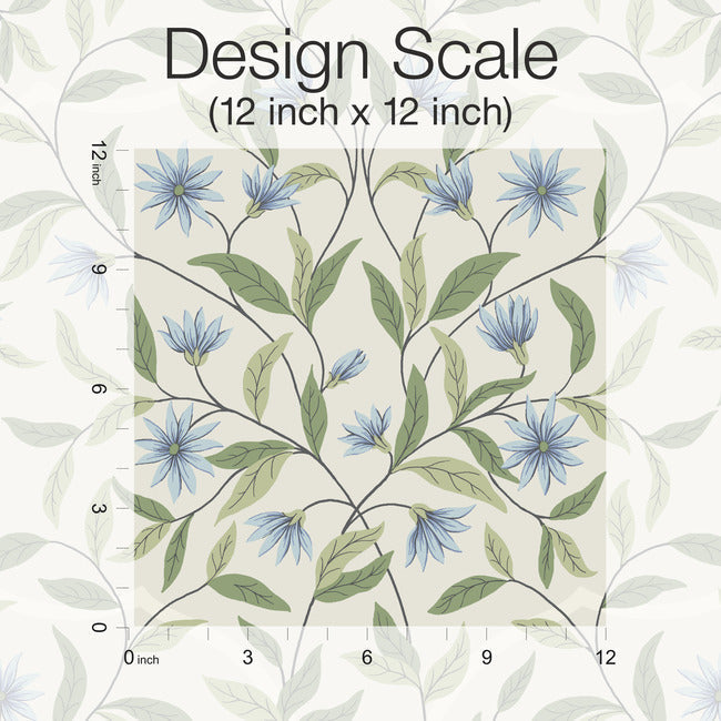 jasmine-wallpaper-cornflower-york-wallcoverings-go8255 - York Wallcoverings Wallpaper
