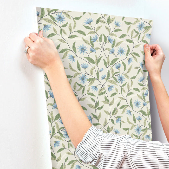 jasmine-wallpaper-cornflower-york-wallcoverings-go8255 - York Wallcoverings Wallpaper