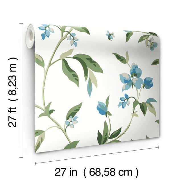 springtime-blue-green-wallpaper-york-wallcoverings-go8283 - York Wallpaper Wallpaper