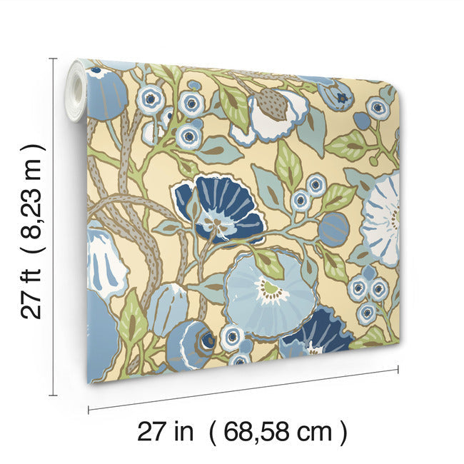 vincent-poppies-wallpaper-sunflower-york-wallcoverings-go8311 - York Wallcoverings Wallpaper