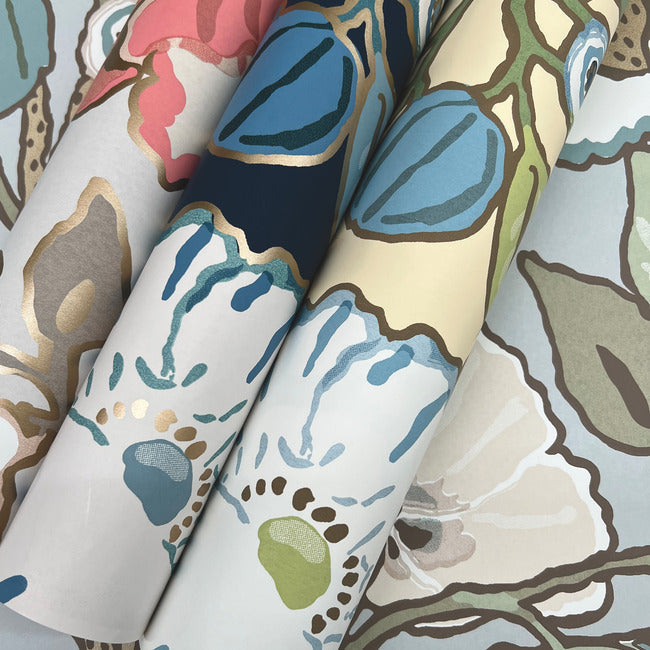 vincent-poppies-wallpaper-sunflower-york-wallcoverings-go8311 - York Wallcoverings Wallpaper