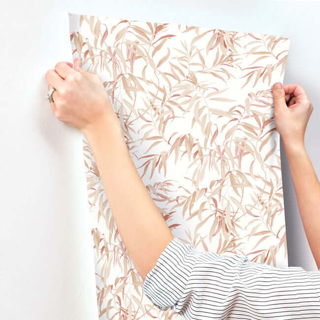 willow-grove-wallpaper-clay-york-wallcoverings-go8244 - York Wallcoverings Wallpaper