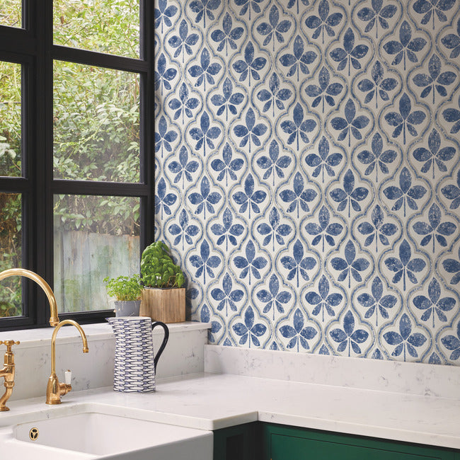 sevilla-wallpaper-cobalt-york-wallcoverings-go8273 - York Wallcoverings Wallpaper