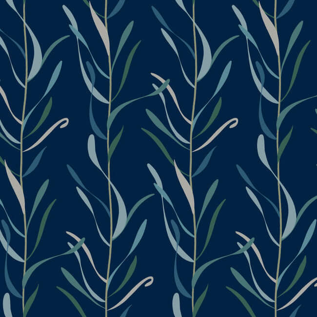 chloe-vine-indigo-wallpaper-york-wallcoverings-go8324 - York Wallcoverings Wallpaper