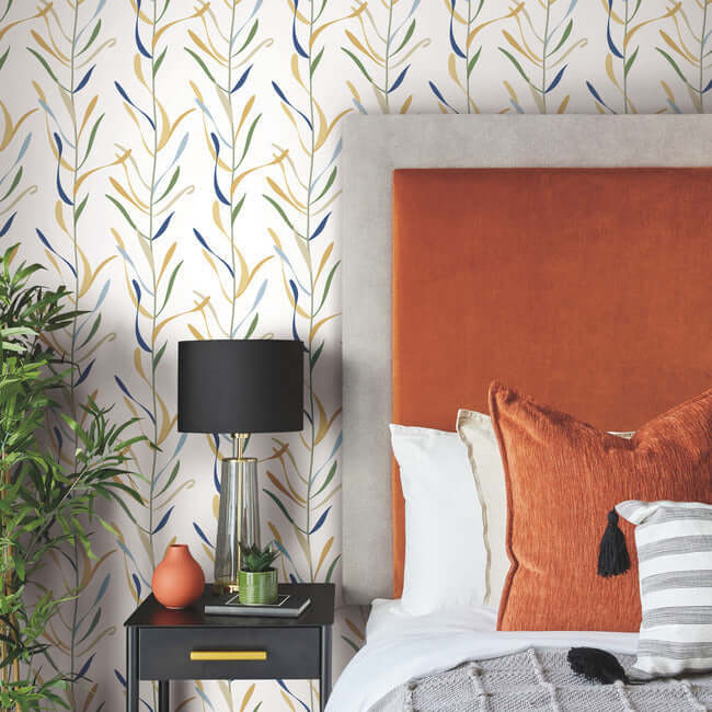 chloe-vine-ochre-wallpaper-york-wallcoverings-go8325 - York Wallpaper Wallpaper