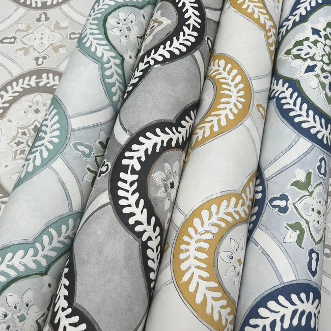 garden-trellis-wallpaper-cobalt-york-wallcoverings-go8216 - York Wallcoverings Wallpaper