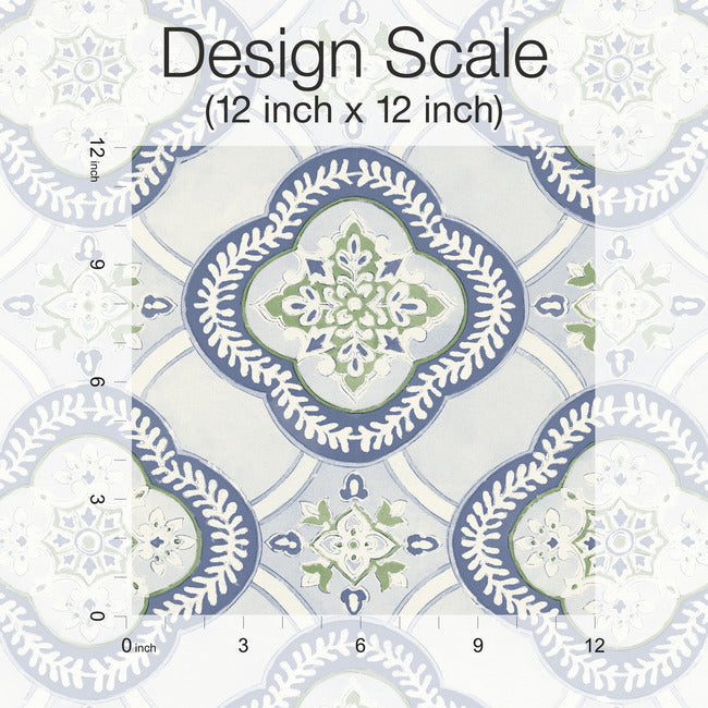 garden-trellis-wallpaper-cobalt-york-wallcoverings-go8216 - York Wallcoverings Wallpaper