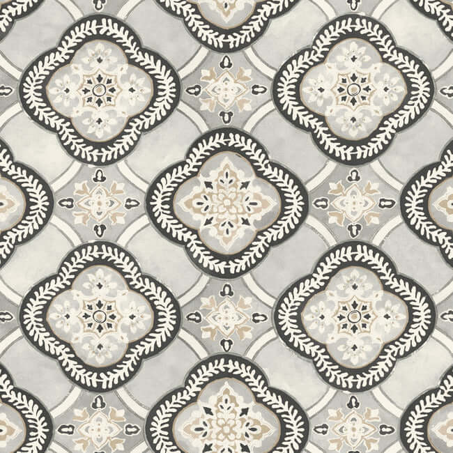 garden-trellis-onyx-wallpaper-york-wallcoverings-go8213 - York Wallcoverings Wallpaper